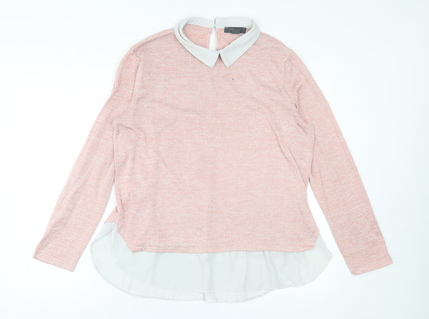 Primark Womens Pink Collared  Polyester Pullover Jumper Size L