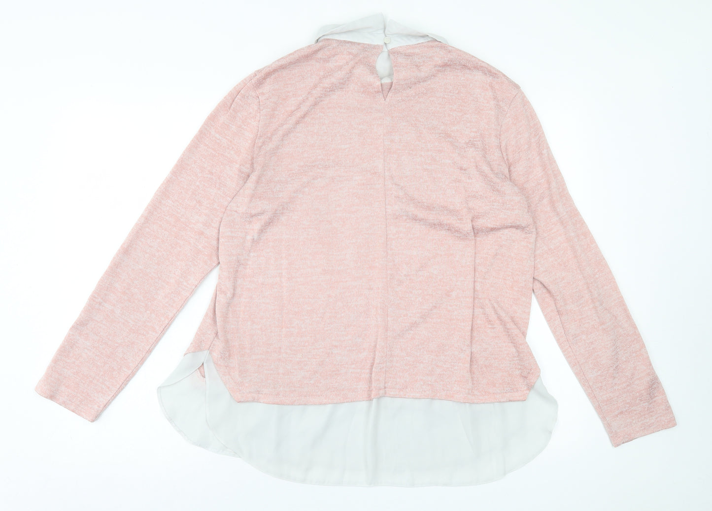 Primark Womens Pink Collared  Polyester Pullover Jumper Size L