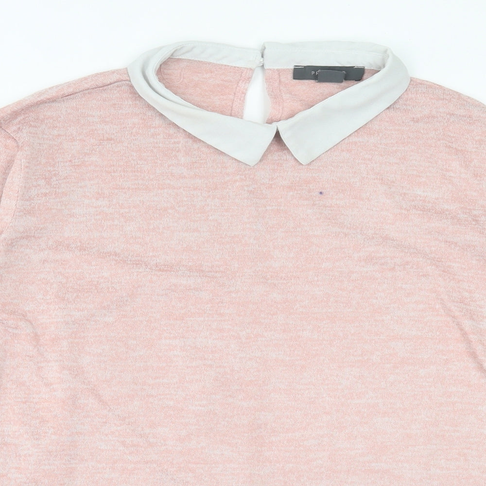 Primark Womens Pink Collared  Polyester Pullover Jumper Size L