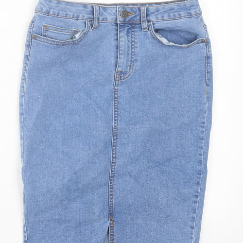 Noisy may Womens Blue  Cotton A-Line Skirt Size M   Button