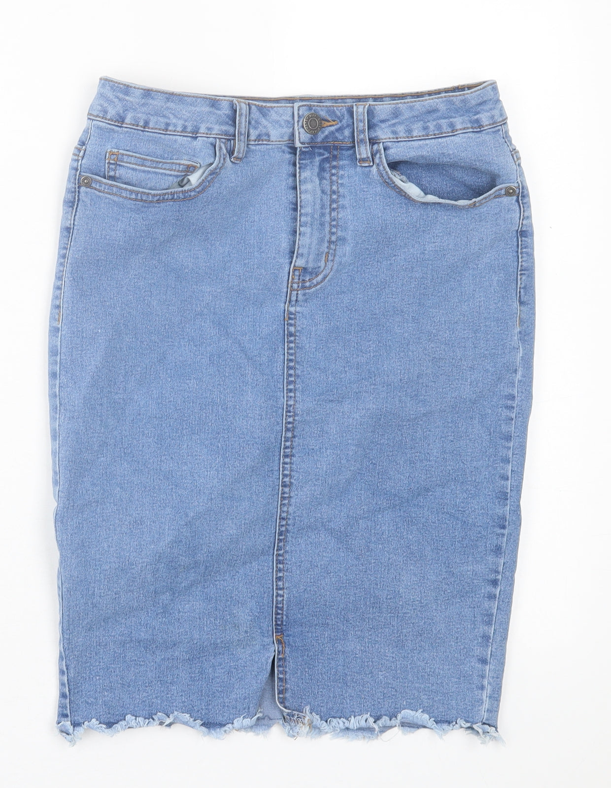 Noisy may Womens Blue  Cotton A-Line Skirt Size M   Button