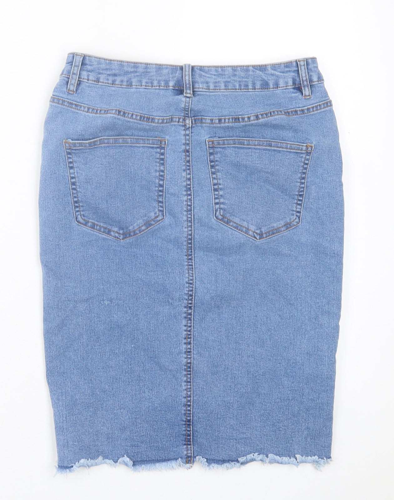 Noisy may Womens Blue  Cotton A-Line Skirt Size M   Button