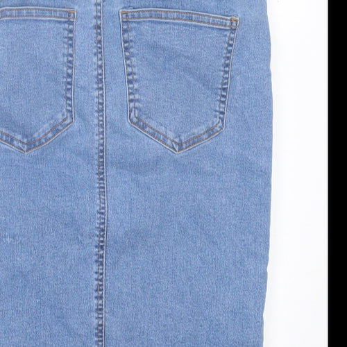 Noisy may Womens Blue  Cotton A-Line Skirt Size M   Button