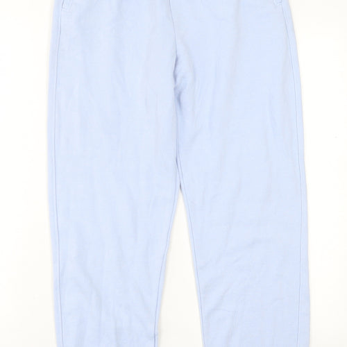 H&M Womens Blue  Cotton Jogger Trousers Size XS L29 in Regular Tie