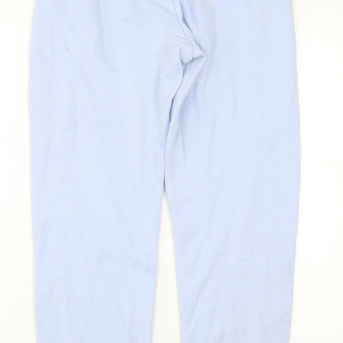 H&M Womens Blue  Cotton Jogger Trousers Size XS L29 in Regular Tie