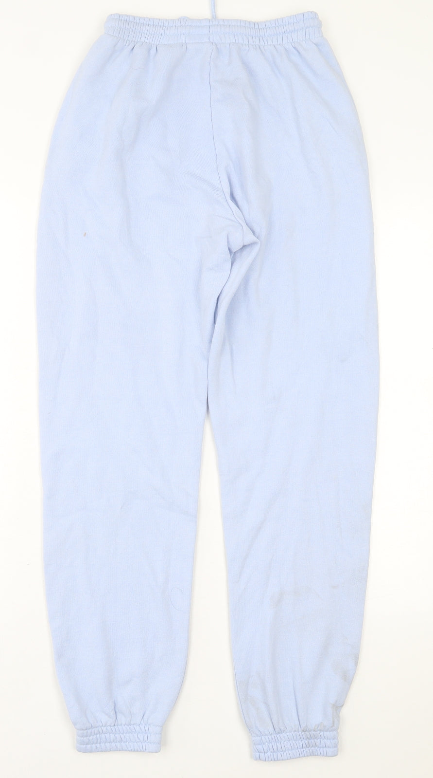 H&M Womens Blue  Cotton Jogger Trousers Size XS L29 in Regular Tie