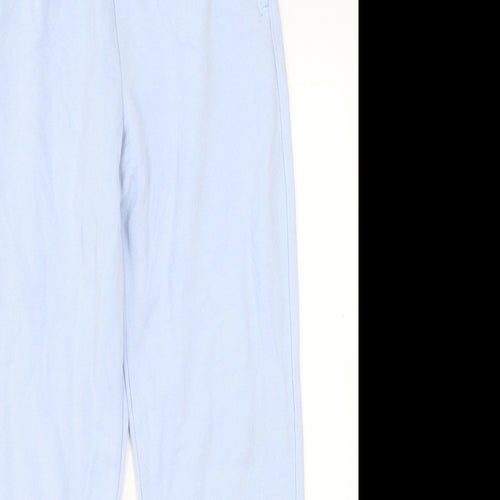 H&M Womens Blue  Cotton Jogger Trousers Size XS L29 in Regular Tie
