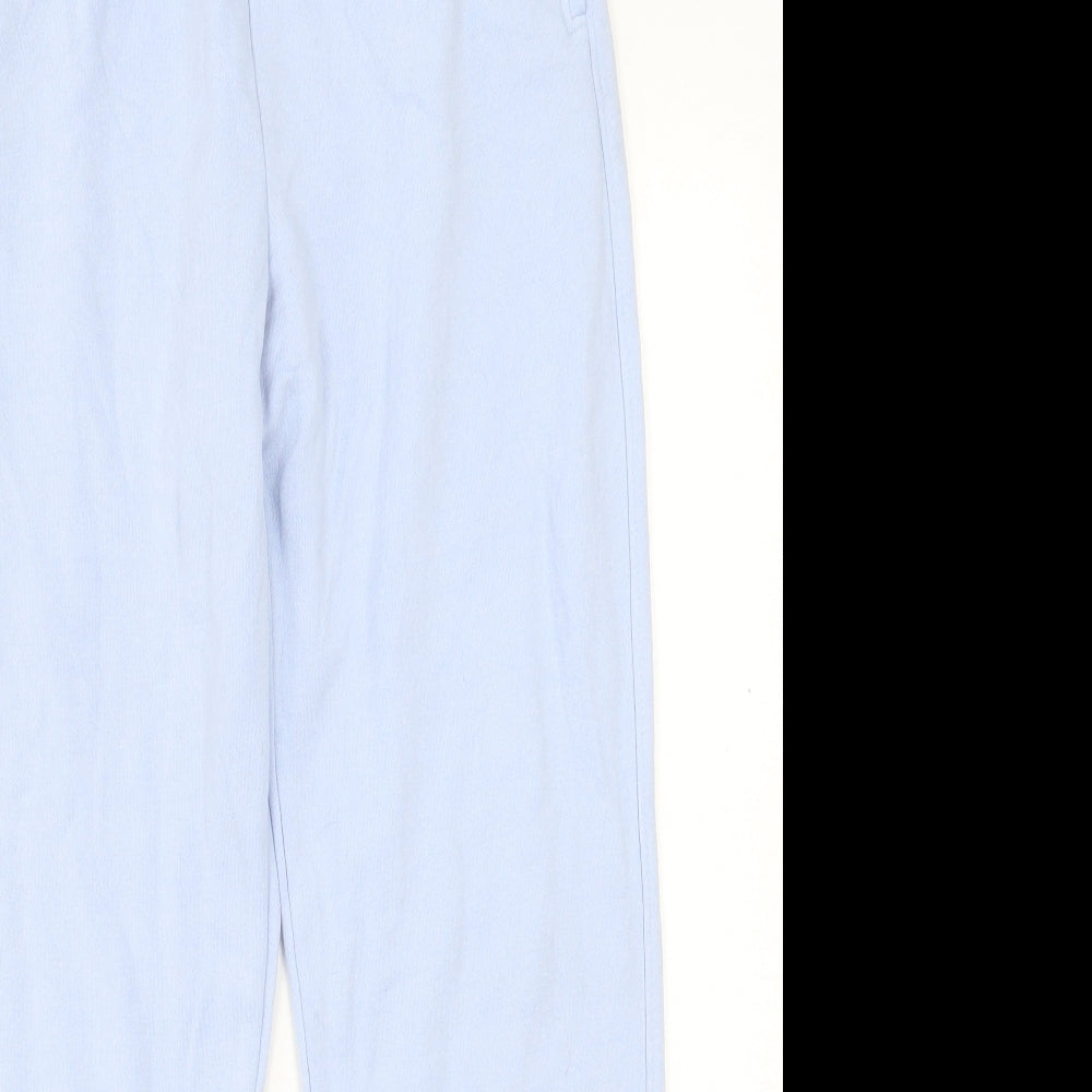 H&M Womens Blue  Cotton Jogger Trousers Size XS L29 in Regular Tie
