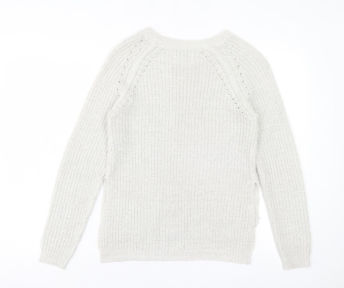 Papaya Womens Grey Crew Neck  Acrylic Pullover Jumper Size S