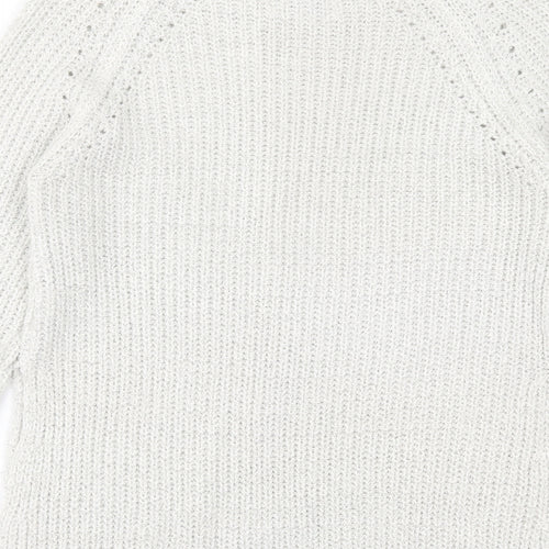 Papaya Womens Grey Crew Neck  Acrylic Pullover Jumper Size S