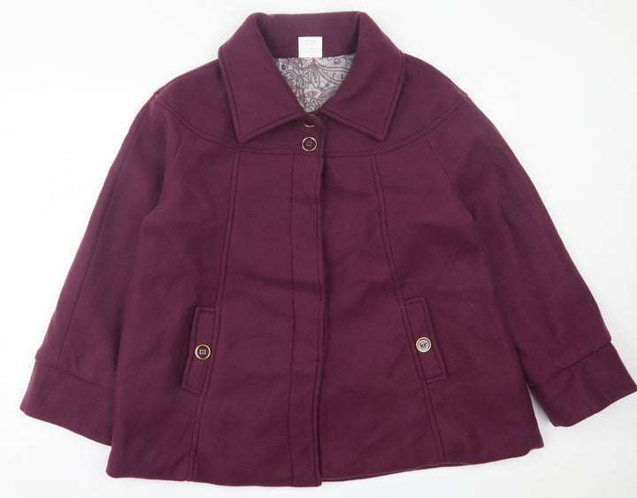 Anne De Lancay Womens Pink   Overcoat Coat Size 18  Button