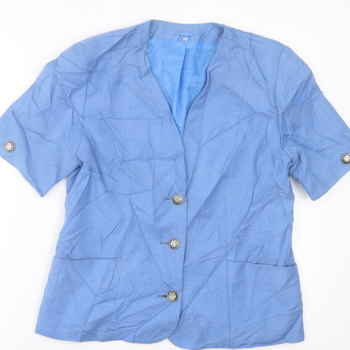 Preworn Womens Blue   Jacket Blazer Size 14  Button