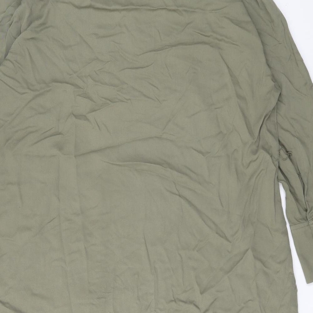 H&M Womens Green  Viscose A-Line  Size XL  Collared Pullover