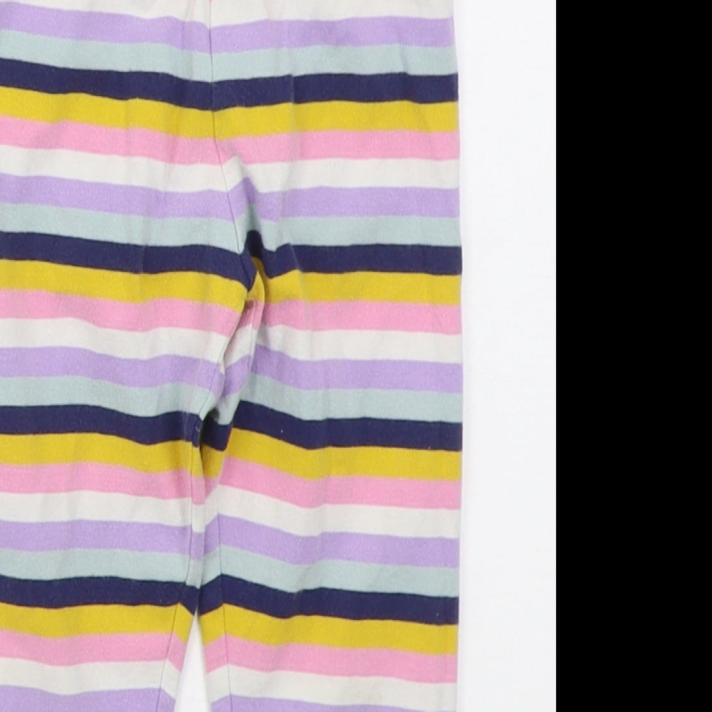 Marks and Spencer Girls Purple Striped Cotton Carrot Trousers Size 3-4 Years  Regular