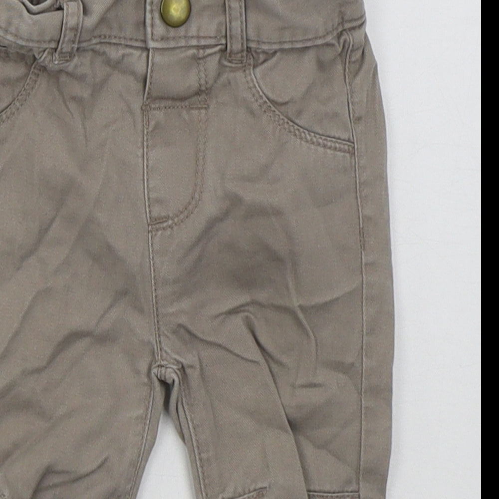 George Boys Beige  Cotton Capri Jeans Size 6-9 Months  Button