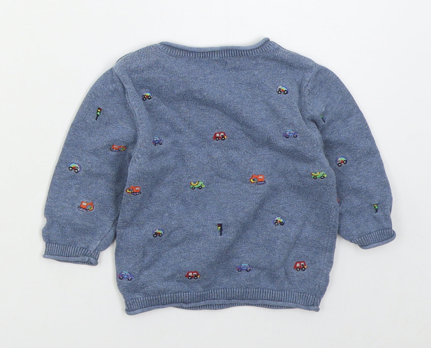 NEXT Boys Blue  Cotton Pullover Jumper Size 6-9 Months  Pullover - Trucks