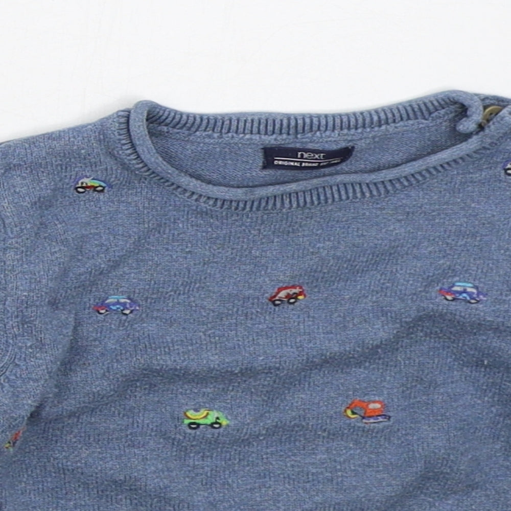 NEXT Boys Blue  Cotton Pullover Jumper Size 6-9 Months  Pullover - Trucks