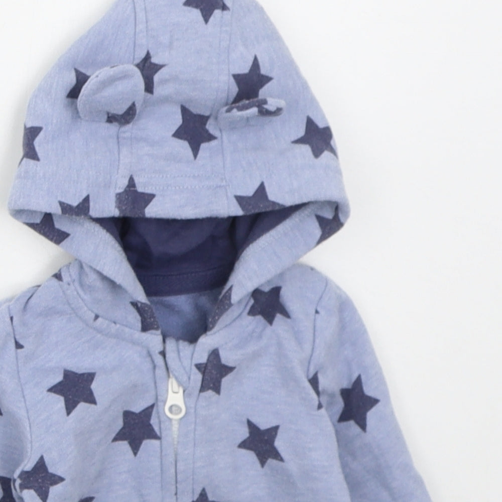 George Boys Blue   Jacket  Size 0-3 Months   Zip - Stars