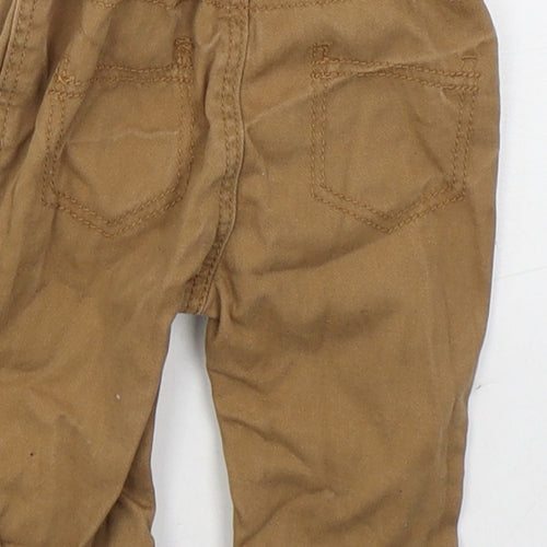Georgr Boys Brown  Cotton Capri Jeans Size 0-3 Months  Drawstring