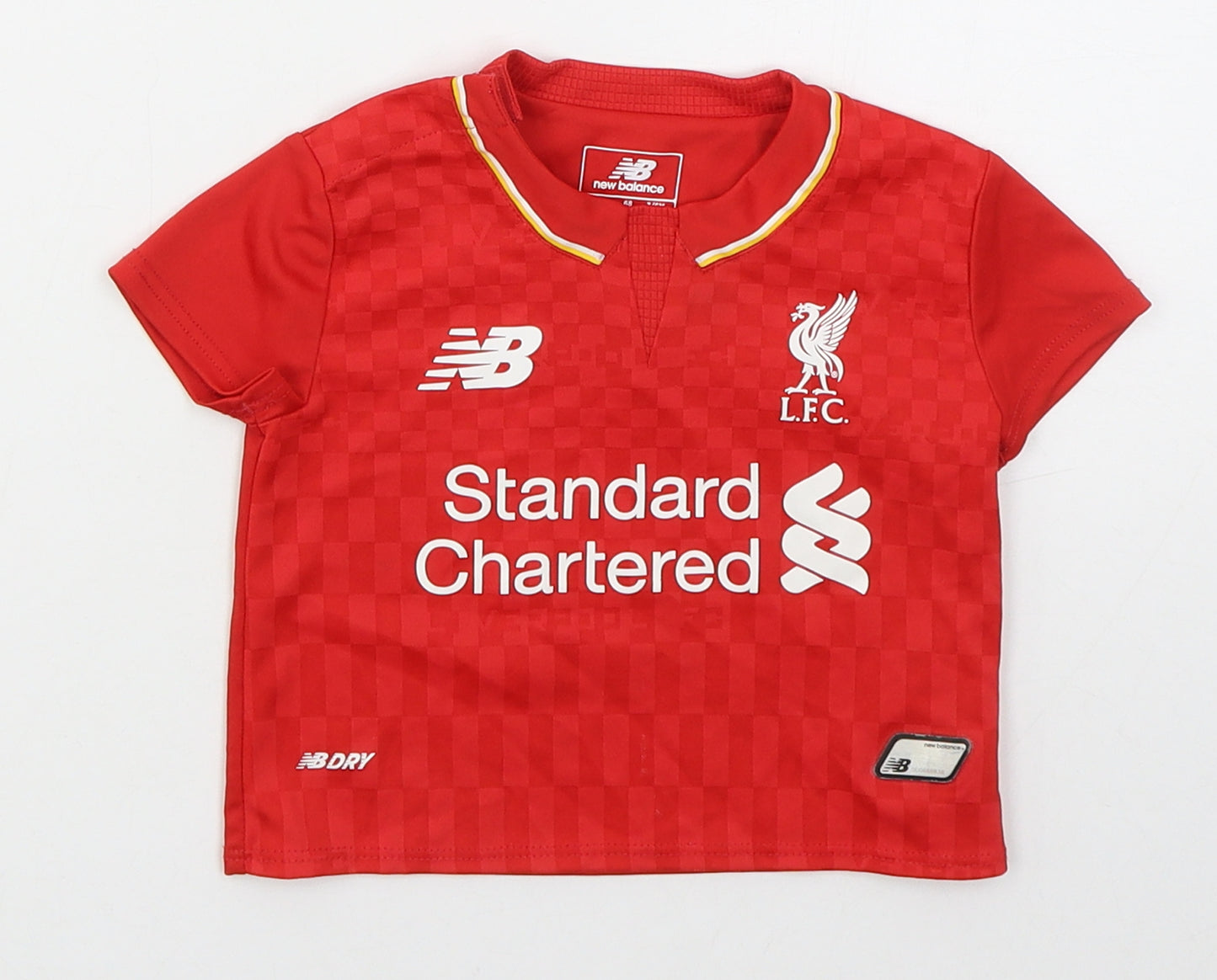 New Balance Boys Red  Polyester Basic T-Shirt Size 3-6 Months Crew Neck Pullover - LFC
