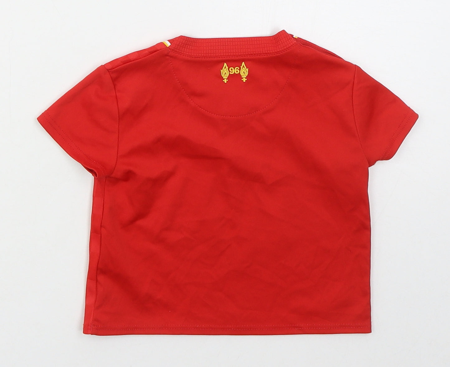 New Balance Boys Red  Polyester Basic T-Shirt Size 3-6 Months Crew Neck Pullover - LFC
