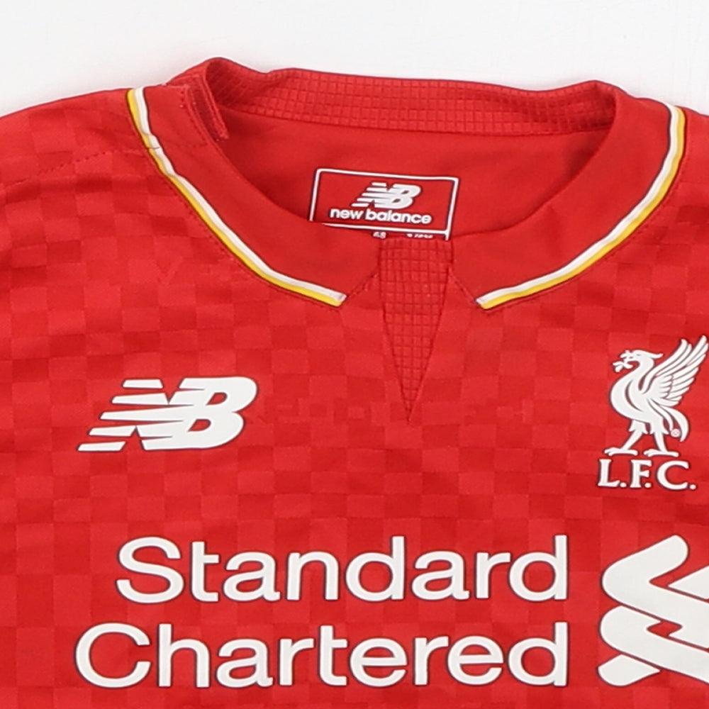 New Balance Boys Red  Polyester Basic T-Shirt Size 3-6 Months Crew Neck Pullover - LFC