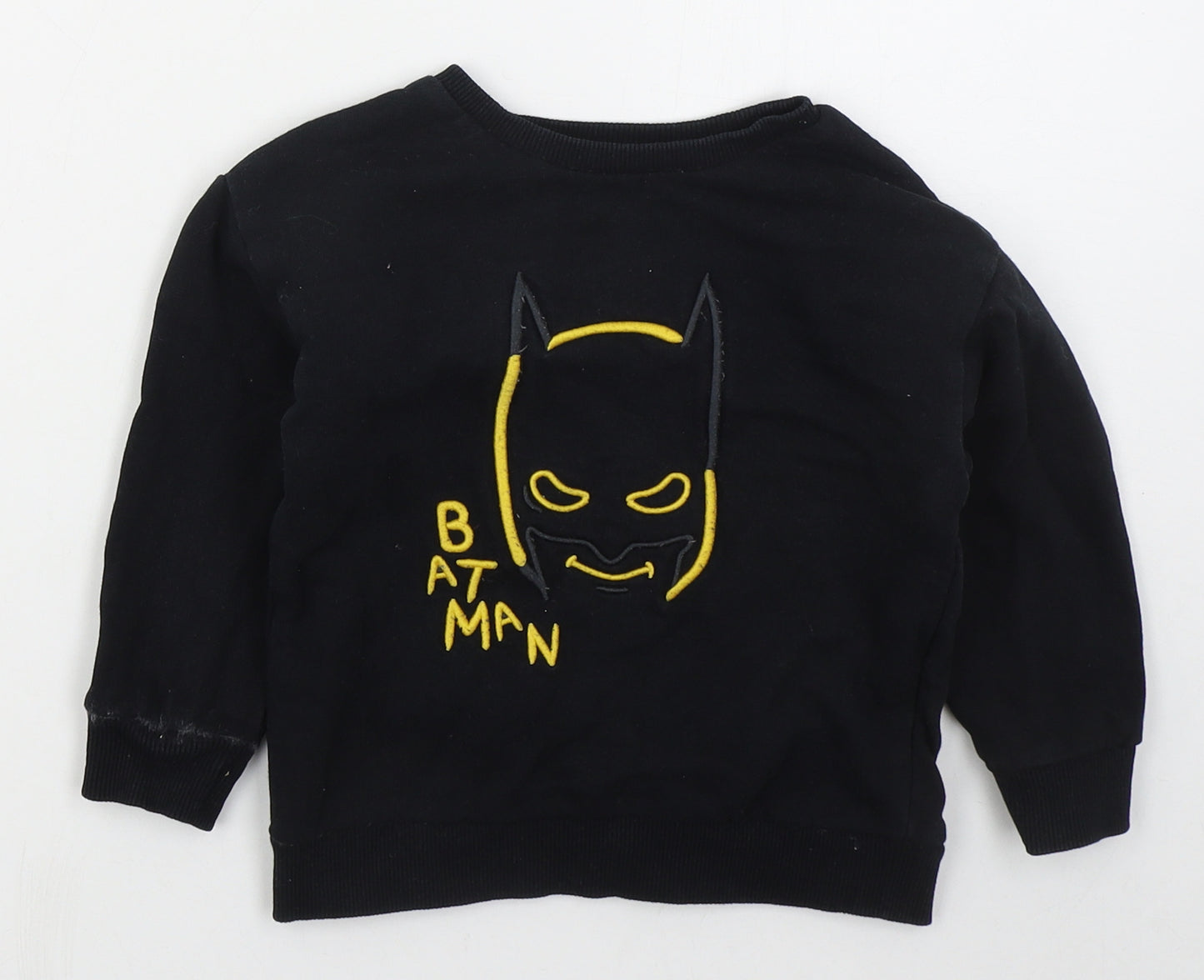 George Boys Black  Cotton Pullover Sweatshirt Size 2-3 Years  Pullover - Batman