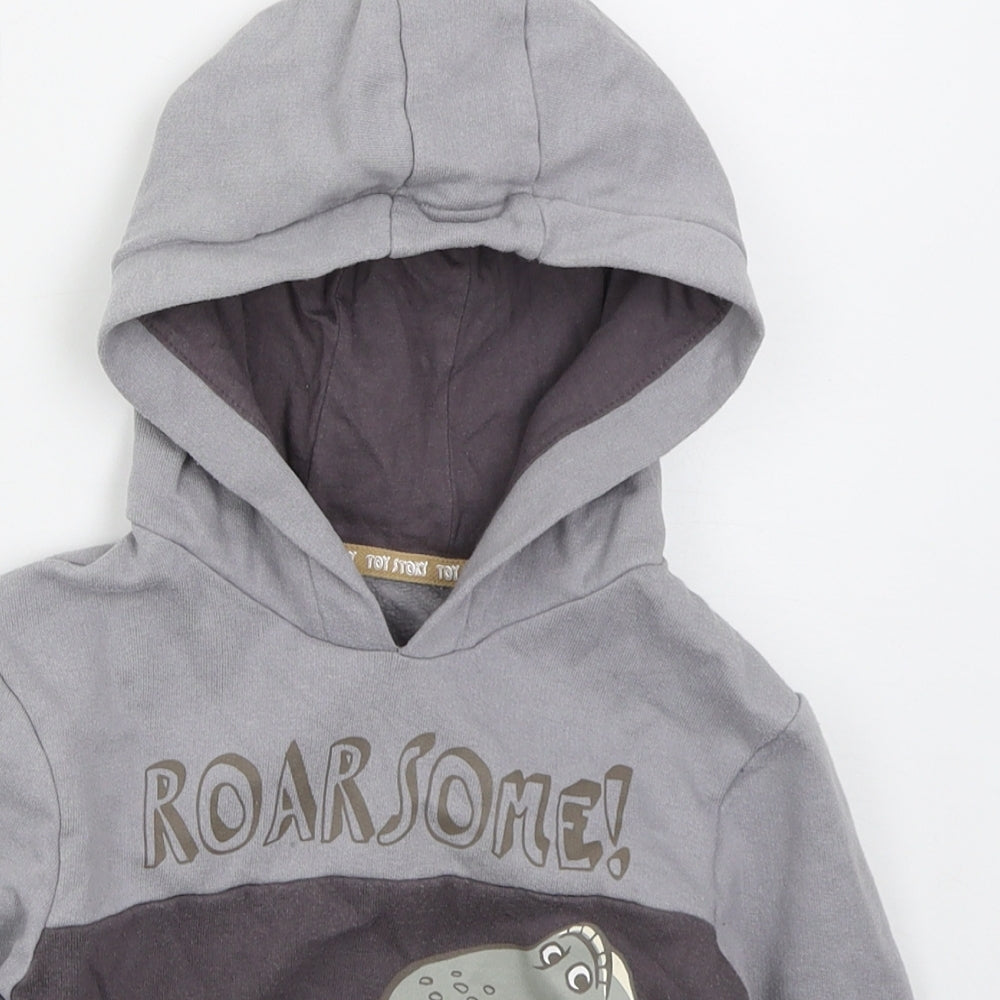 George Boys Grey  Cotton Pullover Hoodie Size 2-3 Years  Pullover - To Story