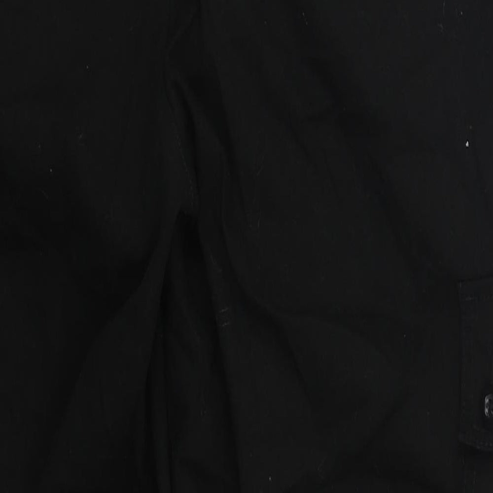 ASOS Mens Black  Cotton Cargo Trousers Size 30 L26 in Regular Button