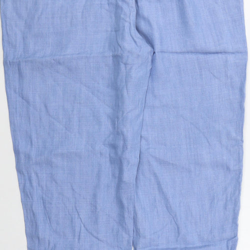 Matalan Womens Blue  Lyocell Trousers  Size 12 L26 in Regular Drawstring