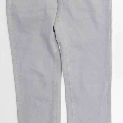 Blue Motion Womens Grey  Cotton Straight Jeans Size 12 L31 in Regular Button