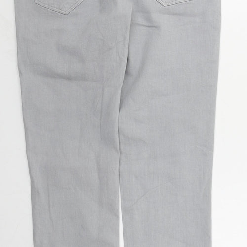 Blue Motion Womens Grey  Cotton Straight Jeans Size 12 L31 in Regular Button