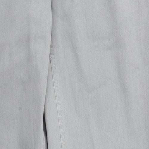 Blue Motion Womens Grey  Cotton Straight Jeans Size 12 L31 in Regular Button