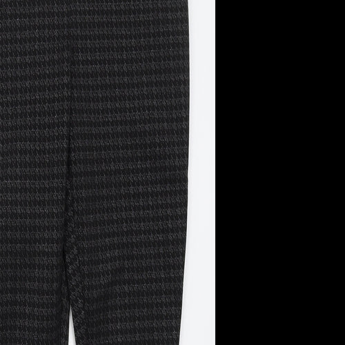 Matalan Womens Grey Houndstooth Polyester Carrot Leggings Size 12 L25 in