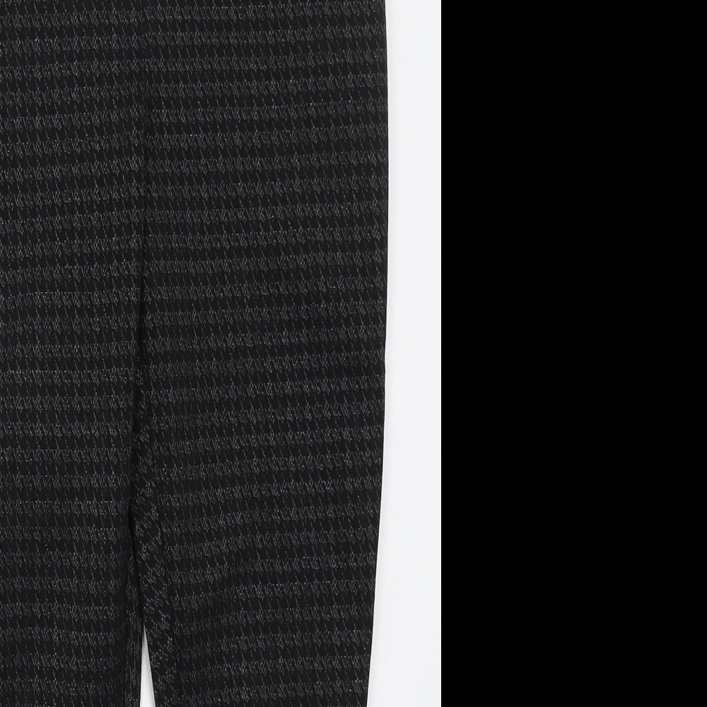 Matalan Womens Grey Houndstooth Polyester Carrot Leggings Size 12 L25 in