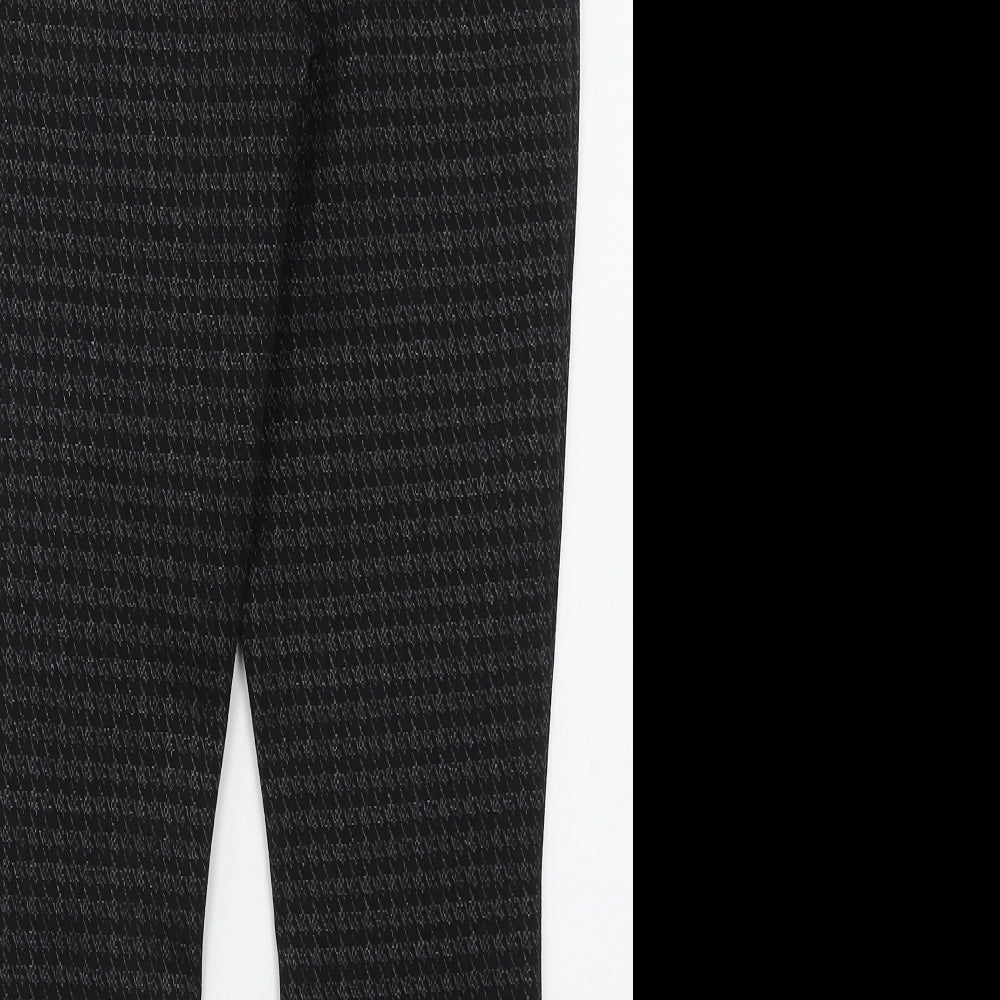 Matalan Womens Grey Houndstooth Polyester Carrot Leggings Size 12 L25 in