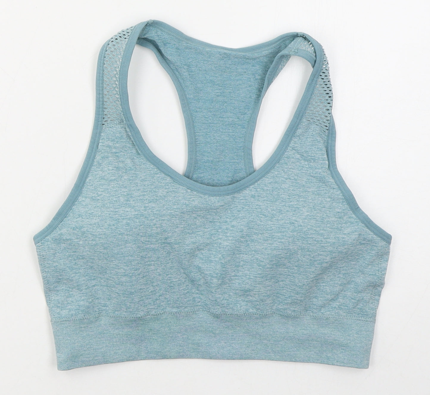 Dunnes Womens Blue  Nylon Cropped Tank Size L Round Neck Pullover - Sports Bra