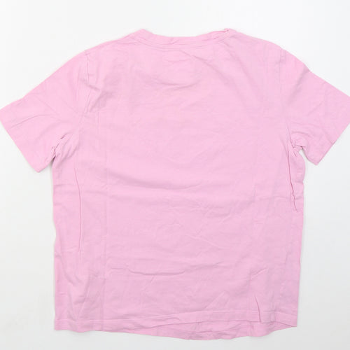 MNG Womens Pink  Cotton Basic T-Shirt Size M Crew Neck - Bonjour