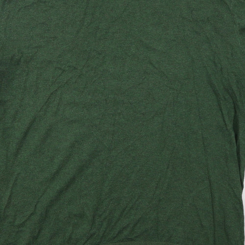 Gap Mens Green V-Neck  Cotton Pullover Jumper Size L
