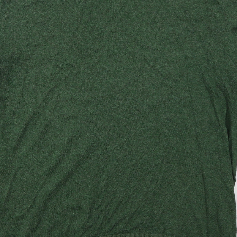 Gap Mens Green V-Neck  Cotton Pullover Jumper Size L