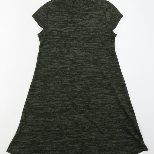 Select Womens Green  Polyester A-Line  Size 6  Mock Neck Pullover