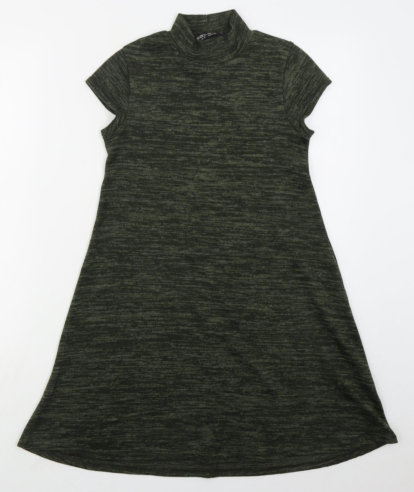 Select Womens Green  Polyester A-Line  Size 6  Mock Neck Pullover