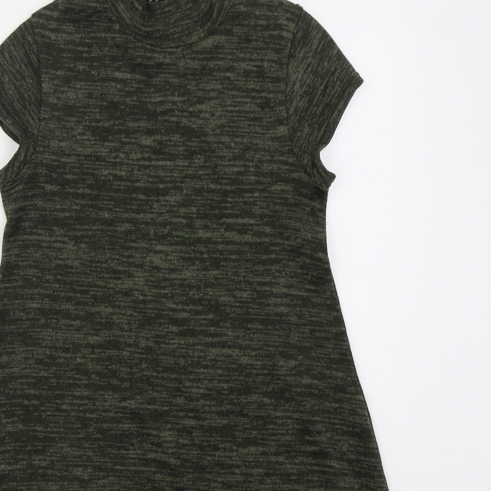 Select Womens Green  Polyester A-Line  Size 6  Mock Neck Pullover