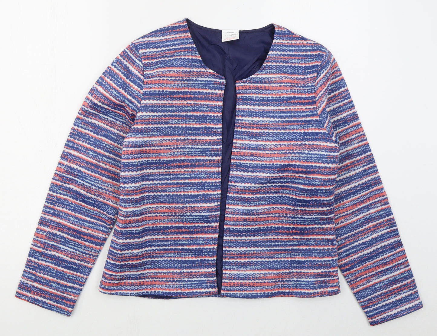 Anne De Lancay Womens Blue Geometric  Jacket  Size S