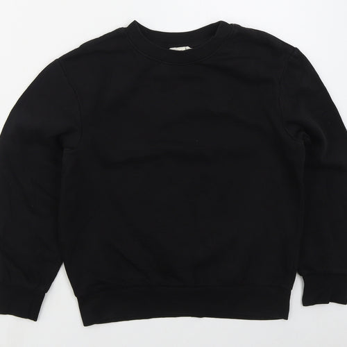 H&M Boys Black  Cotton Pullover Sweatshirt Size 9-10 Years  Pullover