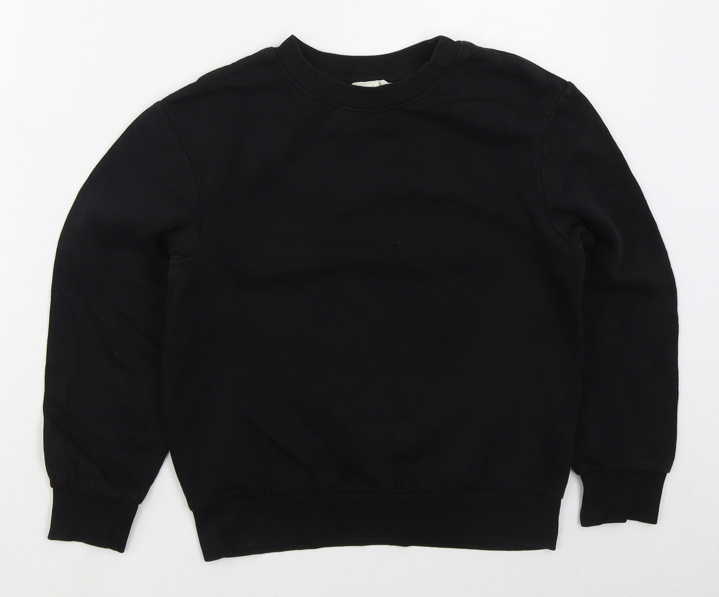 H&M Boys Black  Cotton Pullover Sweatshirt Size 9-10 Years  Pullover
