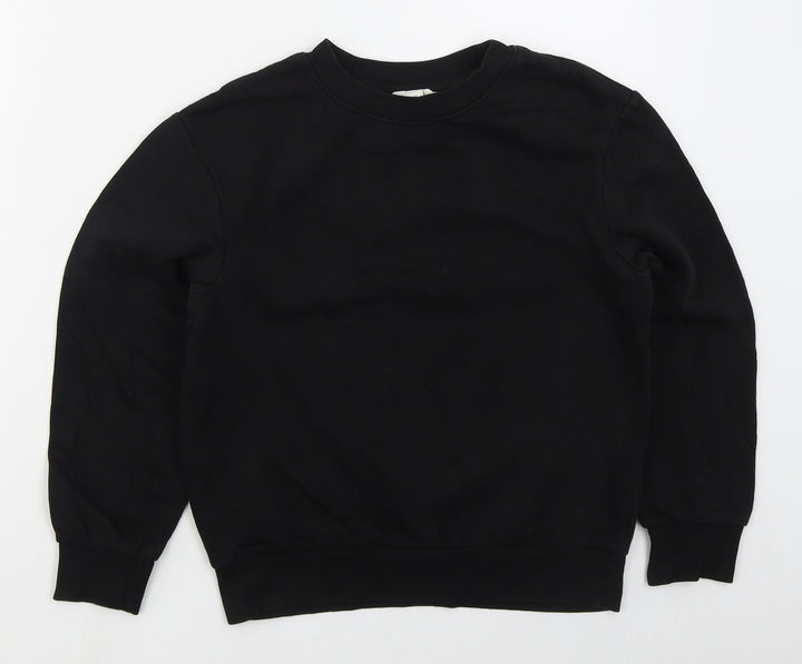 H&M Boys Black  Cotton Pullover Sweatshirt Size 9-10 Years  Pullover