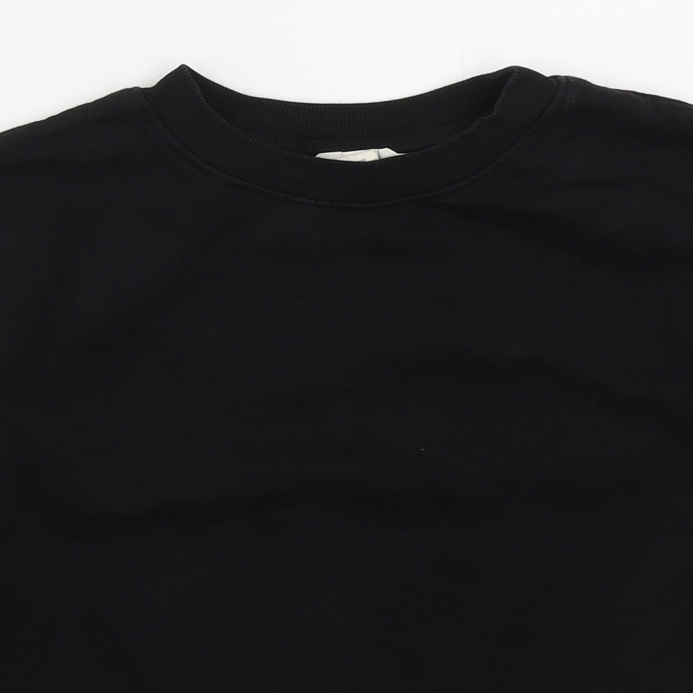 H&M Boys Black  Cotton Pullover Sweatshirt Size 9-10 Years  Pullover