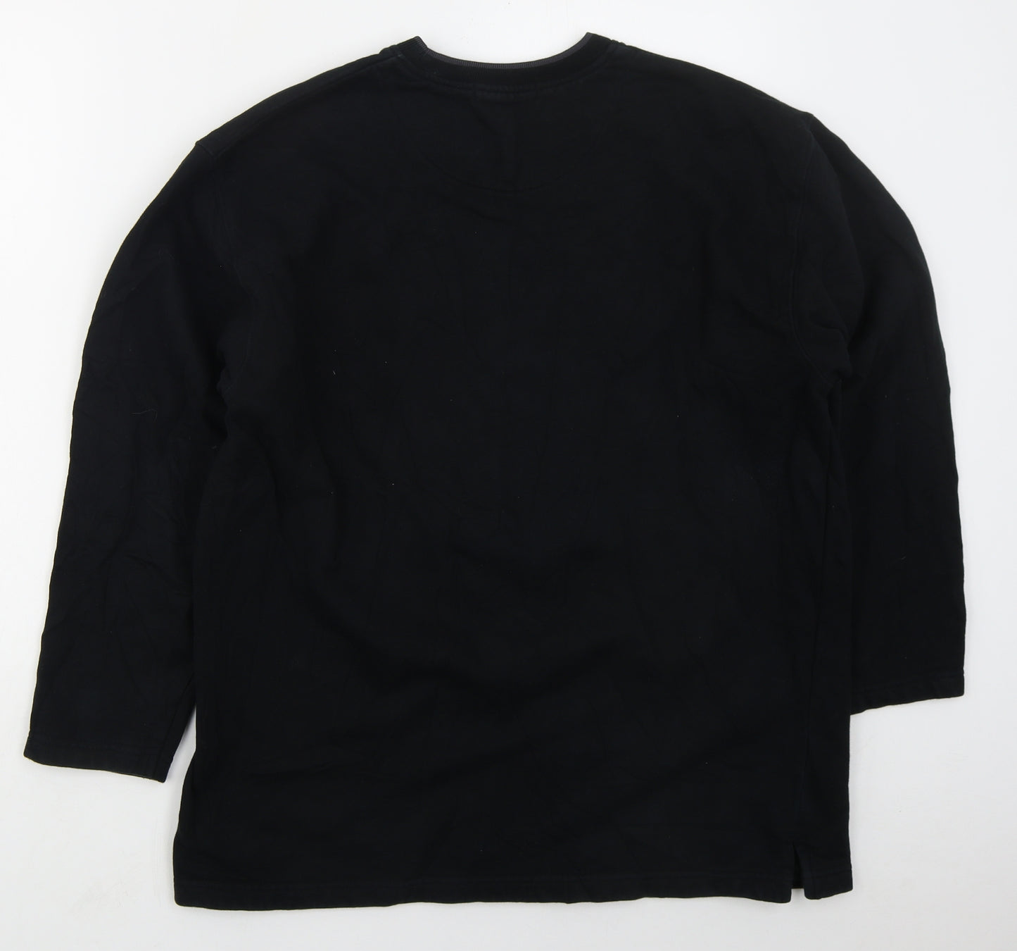 George Mens Black  Cotton Pullover Sweatshirt Size L
