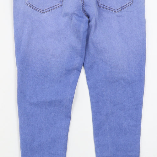 Denim Co Womens Blue  Cotton Skinny Jeans Size 16 L25 in Regular Button